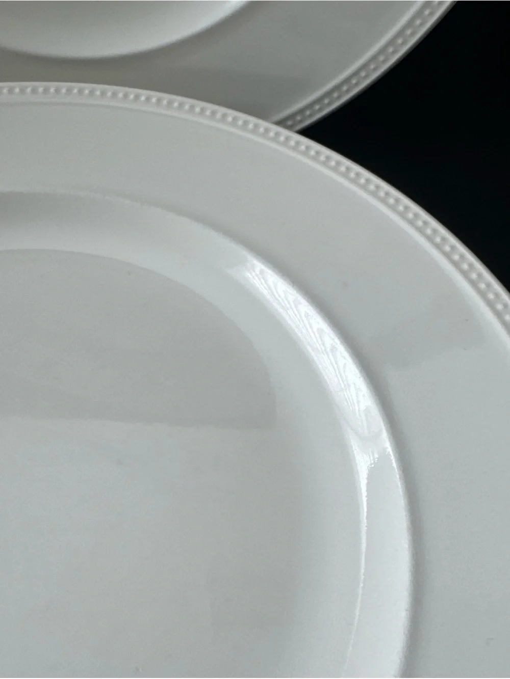 Wedgwood Windsor Cream White Dinner Plates Set of 4 Beaded Rim Made in England